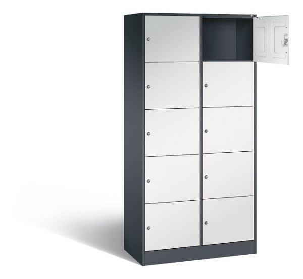 C+P Schließfachschrank Serie 8070, H1950xB900xT480mm, Farbe: Schwarzgrau / Lichtgrau, 82700-20 S10051
