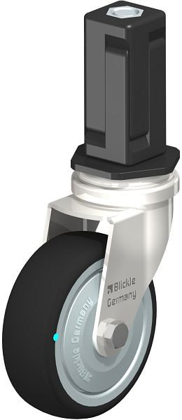 Blickle LRXA-PATH 75KD-FK-EXV04 Edelstahl-Apparate-Lenkrolle mit Expander, Thermoplastisches Polyurethan, Grau, 853383