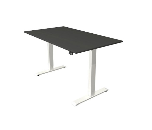 Kerkmann Sitz-/Stehtisch Move 1 weiß/silber, B 1400 x T 800 mm, elektrisch höhenverstellbar von 740-1230 mm, anthrazit, 10358513