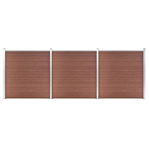 vidaXL Gartenzaun WPC 526x186 cm Braun, 3053208, 8719883908557
