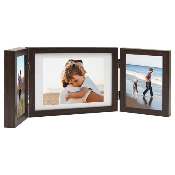 vidaXL Dreifach-Bilderrahmen Collage Dunkelbraun 28x18 cm+2x(13x18 cm), 332751