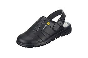 ABEBA ESD-Berufsschuhe Dynamic Clog schwarz ESD, OB, Fersenriemen feststehend, verstellbar, Mikrofaser, 37361-36