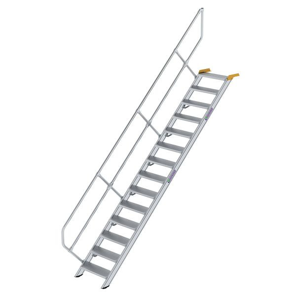Munk Günzburger Steigtechnik Treppe 45° Stufenbreite 600 mm 14 Stufen Aluminium geriffelt, 600254