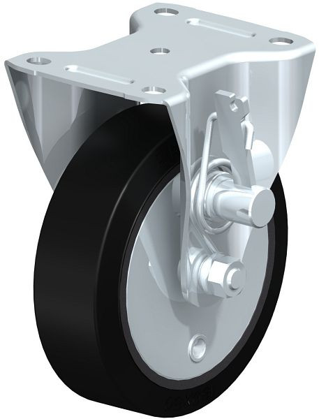 Blickle B-GEV 160K-TML Bockrolle mit Totmannbremse, Elastik-Vollgummi, Schwarz, 842746