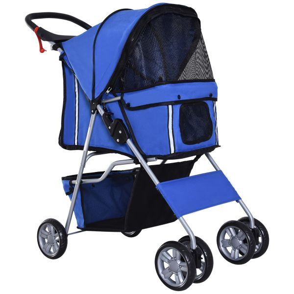 PawHut Hundewagen Hundebuggy Pet Stroller Hunde Buggy mit 4 Rolle in 4 Farben, D00-058BU