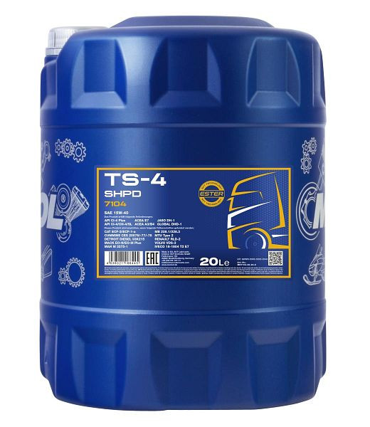 MANNOL Mehrbereichsöl 7104 TS-4 SHPD 15W-40 Extra, VE: 20 l, MN7104-20