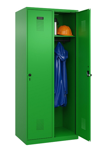 C+P Spind Evolo PLUS, 2 Abteile, 1850x800x500mm, 6037/6037, Verschluss Drehriegel, Ablageböden 2, 049000-22 S10026