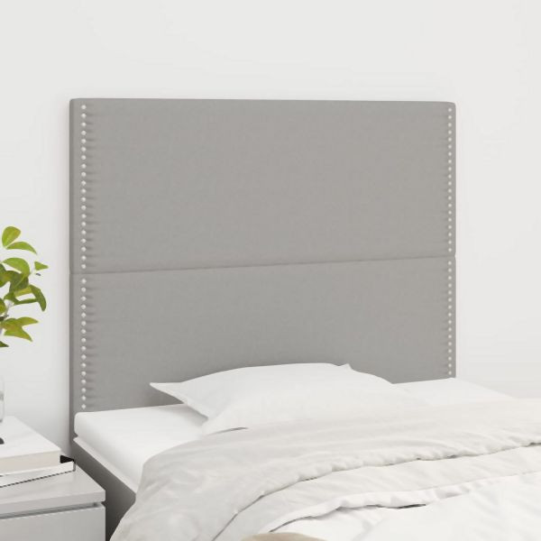 vidaXL Kopfteile 2 Stück Hellgrau 90x5x78/88 cm Stoff, 3116174