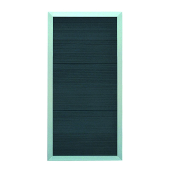 T&J MALÖ-Serie ANTHRAZIT, 90 x 180 cm, WPC-Zaun, ALU-Rahmen, 45302
