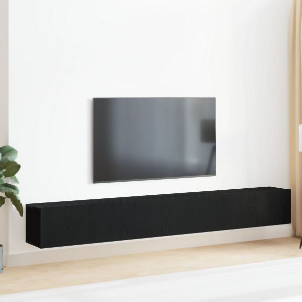 vidaXL 3-teilige TV-Cabinet-Set Schwarz aus Holzwerkstoff, 3333056