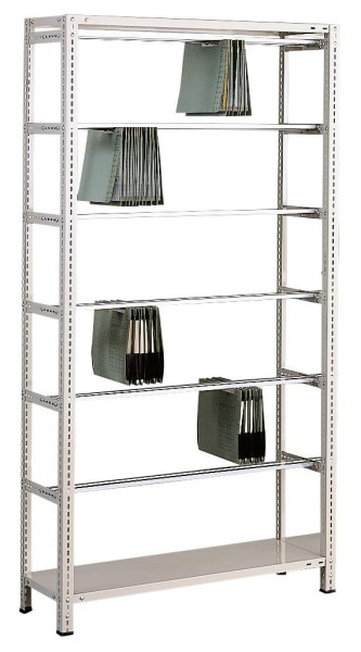 Schulte Anbauregal, Schraub-Pendelhefterregal "Zippel", 2300 x 1000 x 350 mm, RAL 7035 lichtgrau, 7 Pendelstangen, 30677-Z