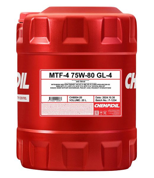CHEMPIOIL Getriebeöl 8804 MTF-4 75W-80 GL-4, VE: 20 l, CH8804-20