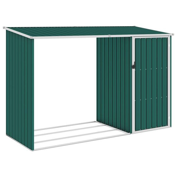 vidaXL Garten Brennholzlager Grün 245x98x159 cm Verzinkter Stahl, 46293