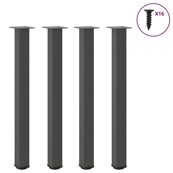 vidaXL Couchtischbeine 4 Stk. Anthrazit 100-102 cm Stahl, 4012478
