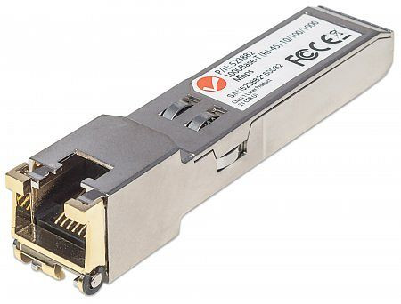 INTELLINET Gigabit SFP Mini-GBIC Transceiver für RJ45-Kabel, 1000Base-T (RJ45) Port, 100 m, 523882