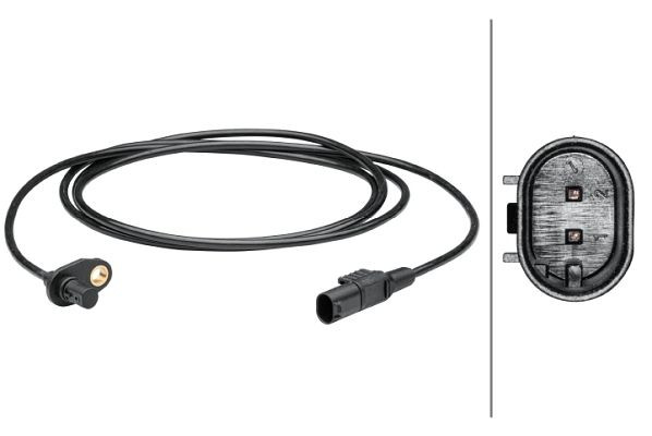 HELLA Sensor, Raddrehzahl, 2-polig, Hinterachse, Kabel: 1850mm, 6PU 012 679-421