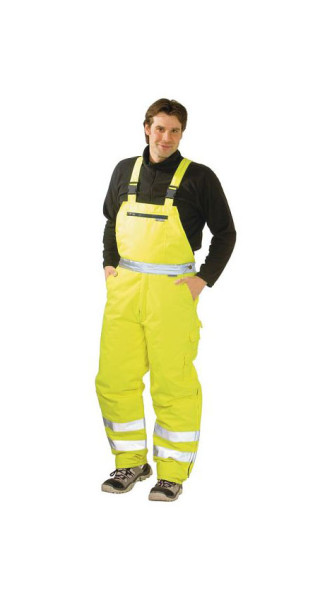 Planam Warnschutz Winterlatzhose, uni gelb, Größe 4XL, 2060068