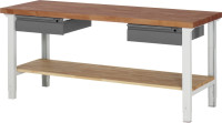 Produktbild von RAU Werkbank höhenverstellbar 7002I7, B2000xT700xH790-1140mm, 2xSchubladen-TA, 03-7002I7-207BR4H-Z.942 RAU Werkbank höhenverstellbar 7002I7, B2000xT700xH790-1140mm, 2xSchubladen-TA, 03-7002I7-207BR4H-Z.942