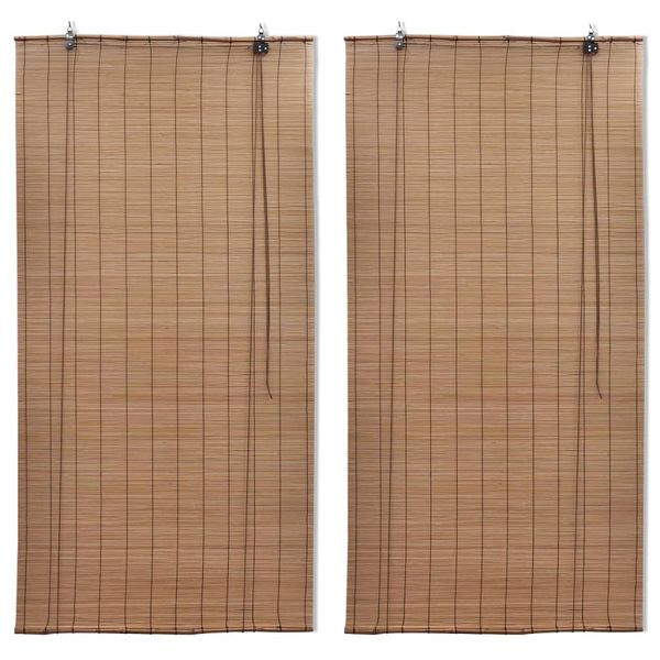 vidaXL Bambusrollos 2 Stück 150x220 cm Braun, 3057521, 8720286173640
