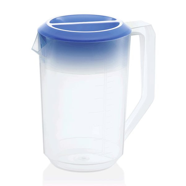 WAS Messbecher mit blauem Deckel, 1,8 Liter, Polypropylen, 9306180