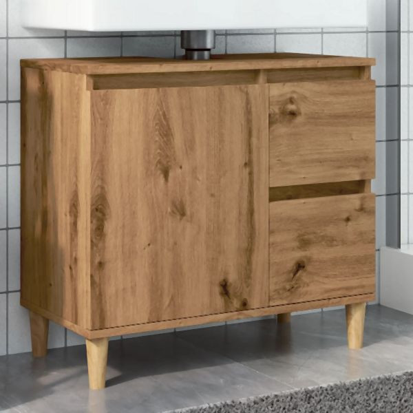 vidaXL Waschbeckenunterschrank Artisan-Eiche 65x33x60 cm Holzwerkstoff, 857121