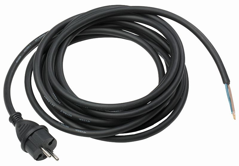 as-Schwabe Bohrmaschinen-Anschlussleitung 5m, schwarz schwere Gummischlauchleitung H07RN-F 2x1,5, 70558