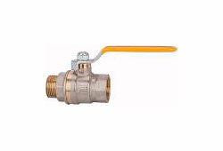 Riegler Kugelhahn mit gelbem Stahlhebel, leichte Ausführung, Innen/Außengewinde, 103226