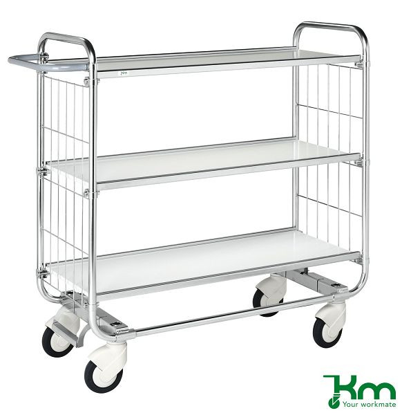 Kongamek Kommissionierwagen Serie 8000, 1395 x 470 x 1120 mm, 3 Böden, 3 Böden, KM8000-3XL-CL