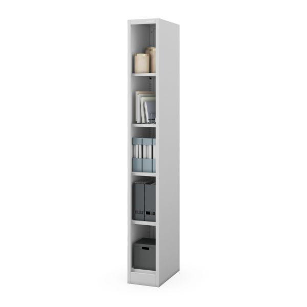 Jan Nowak Schmales Metall-Archivregal für Dokumente, Grau, 250x1950x450 mm, TIM, 2482