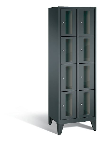 C+P Schließfachschrank Classic, 8 Fächer, H1850xB610xT500 mm, Anthrazit, 8010A204 S10025
