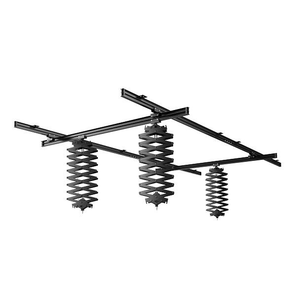 Walimex pro Deckenschienensystem 4 x 2,6 m Komplettset mit Schienen, 8 Deckenhaltern und 3 stufenlos ausziehbaren Scheren 40-215 cm bis zu 6 kg, 1023609