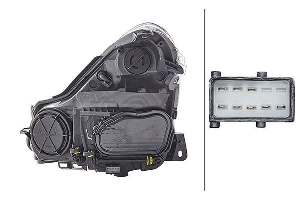 HELLA Halogen-Hauptscheinwerfer, für u.a. Opel Corsa D (S07), chrom, für Rechtsverkehr, rechts, 1EG 354 534-021