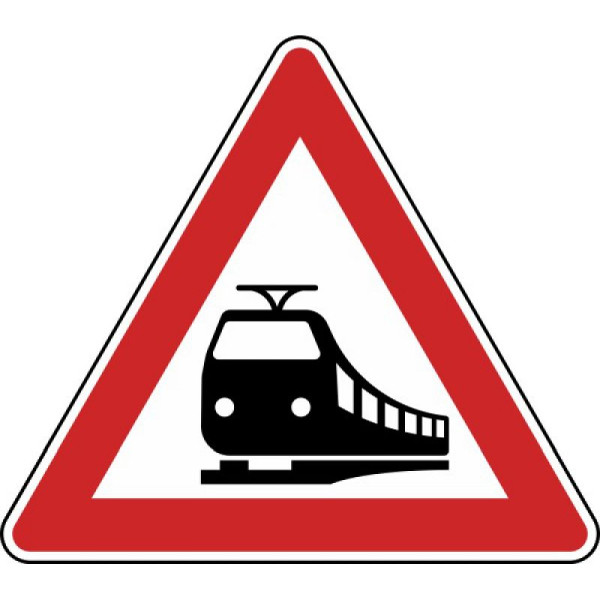 Stein HGS Bahnübergang Nr. 151, Symbol-Abbildung Dampflok ohne StVO, 630 mm, RA1, Alform, 151-112d