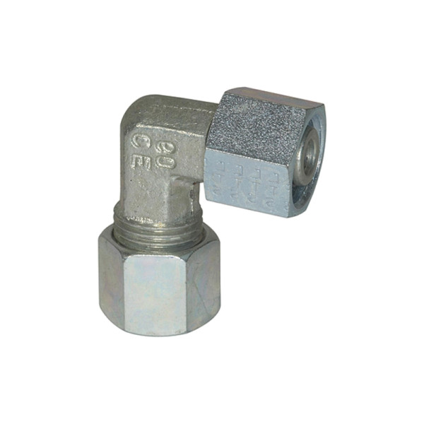 Riegler Einstellbare Winkel-Verschraubung, Rohr-Außen-Ø 28, Stahl verzinkt, 158965