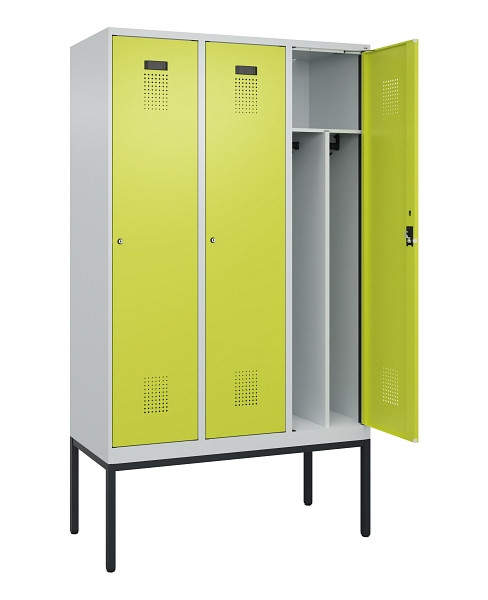 C+P Spind Evolo PLUS, Gestell, 3 Abteile, 2120x1200x500mm, 7035/0024, Verschluss Zylinderschloss, 0490307-32F S10042