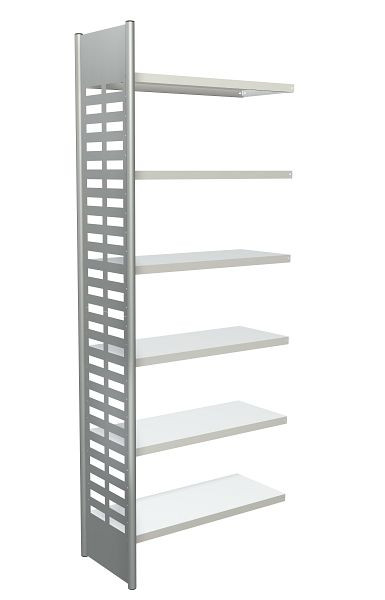 Kerkmann Design-Regal M2, B 1000 x T 400 x H 2600 mm, alusilber/lichtgrau, 51585811