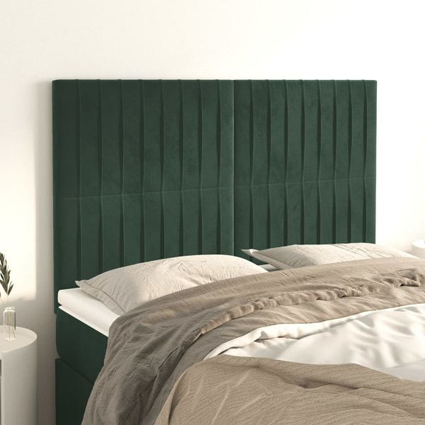 vidaXL Kopfteile 4 Stück Dunkelgrün 72x5x78/88 cm Samt, 3116621
