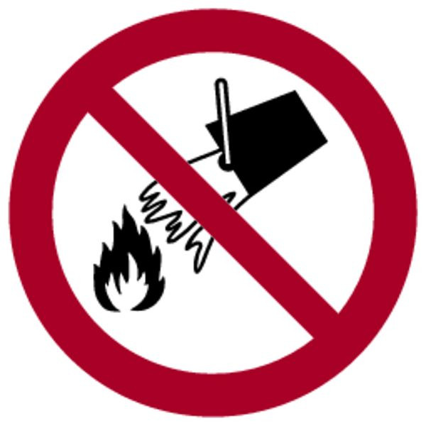 Schilder Klar Verbotszeichen Mit Wasser löschen verboten DIN EN ISO 7010-P011, 100 mm Folie selbstklebend, 3005/61