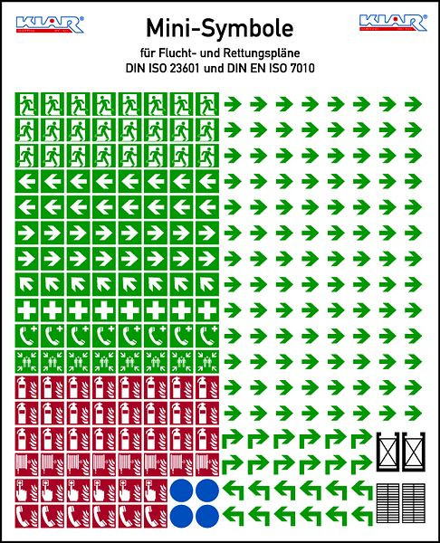 Schilder Klar Minisymbole nach DIN ISO 23601 und DIN EN ISO 7010, 170x210 mm Folie selbstklebend, 1279/61