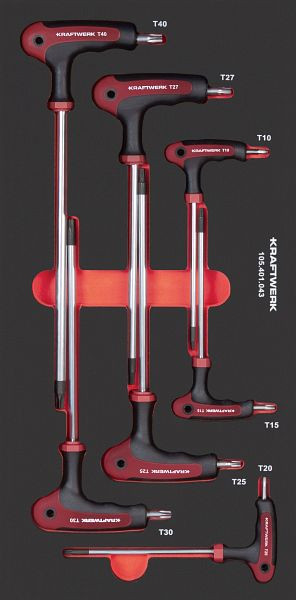 Kraftwerk PRO LINE EVA3 T-Griff Schraubendreher-Einlage TX 20x40 7-tlg, 105.401.043