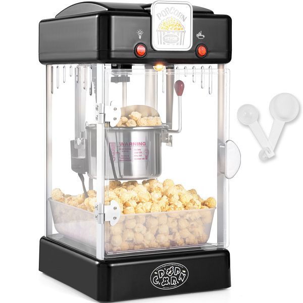 VEVOR Popcornmaschine Maker Popcornautomat, Kino 300W 2,5oz Schwarz, TSBMHJHS25OZ2NI7GV2