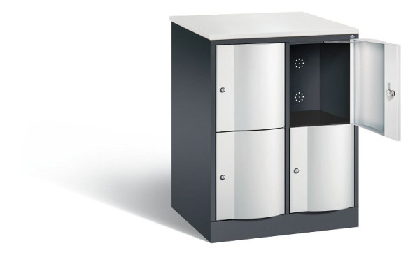 C+P XL-Schließfachschrank Resisto, H1077xB772xT640mm, Farbe: Schwarzgrau / Lichtgrau, 8472-273 S10032