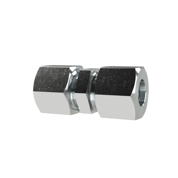 Riegler Gerade Verschraubung, Rohr-Außen-Ø 6 mm, Stahl verzinkt, PN bar 630, 159711