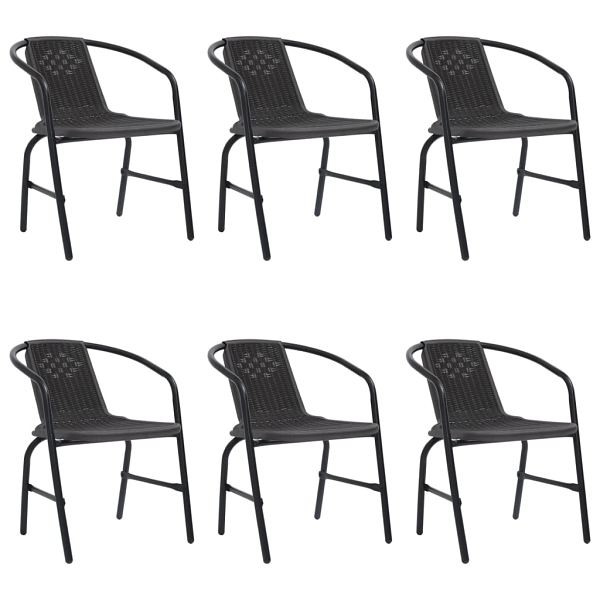 vidaXL Gartenstühle 6 Stück Rattan-Optik Kunststoff und Stahl 110 kg, 3107704