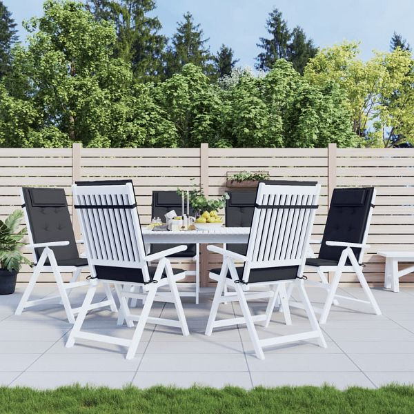 vidaXL Hochlehner-Auflagen 6 Stück Schwarz Oxford-Gewebe, 361897