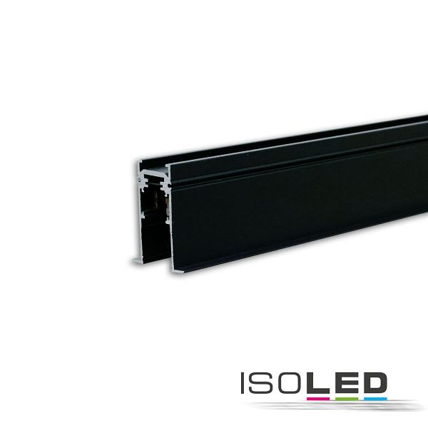 ISOLED Track48 Einbauschiene, schwarz, 200cm, 4-polig, mit Endkappen und Schutzcover, 116053