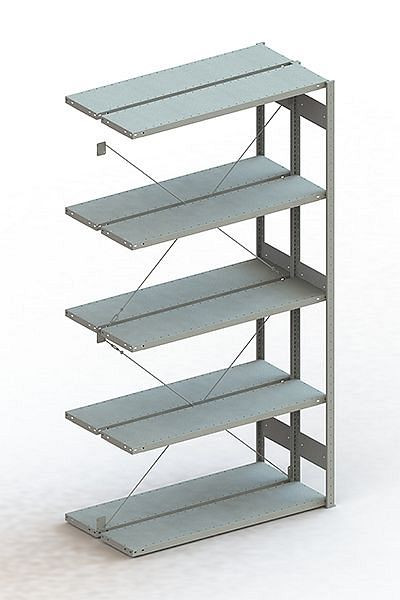 Meta S3 Steckregal CLIP 230 DAR 2500x1300x300 mm, verzinkt, Bodenanzahl: 2 x 5, 200181832