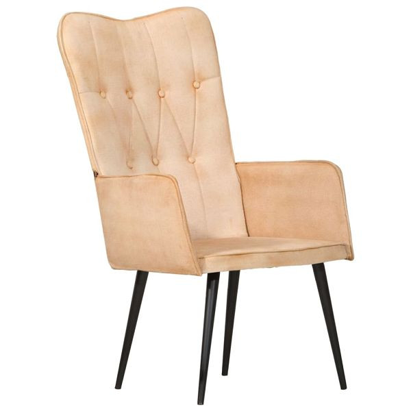 vidaXL Ohrensessel Creme Canvas-Material, Füllung: Schaumstoff, 339651