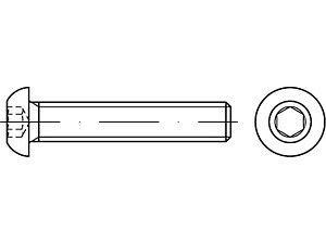 Flachkopfschrauben ISO 7380 -1 010.9 M 8 x 60 galvanisch verzinkt A2F, getempert VE=S (200 Stück)