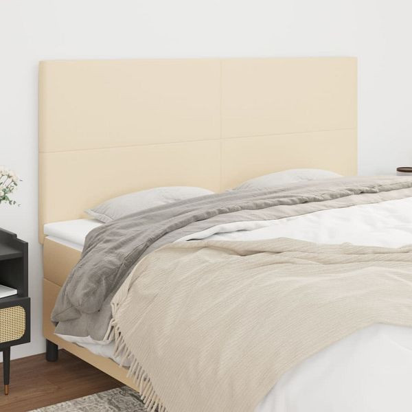 vidaXL Kopfteile 4 Stück Creme 100x5x78/88 cm Stoff, 3116079
